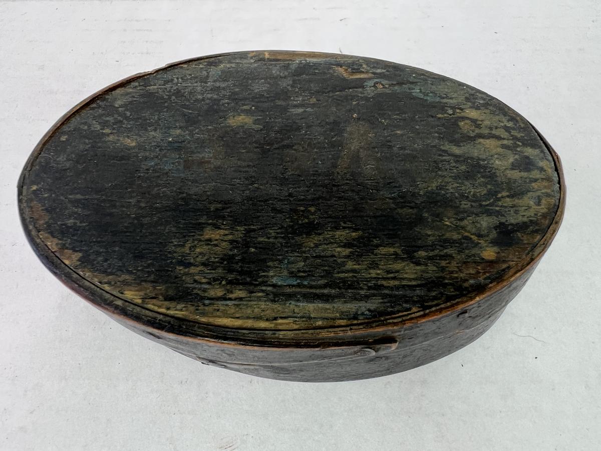 Small, Oval Black Painted Pantry Box
