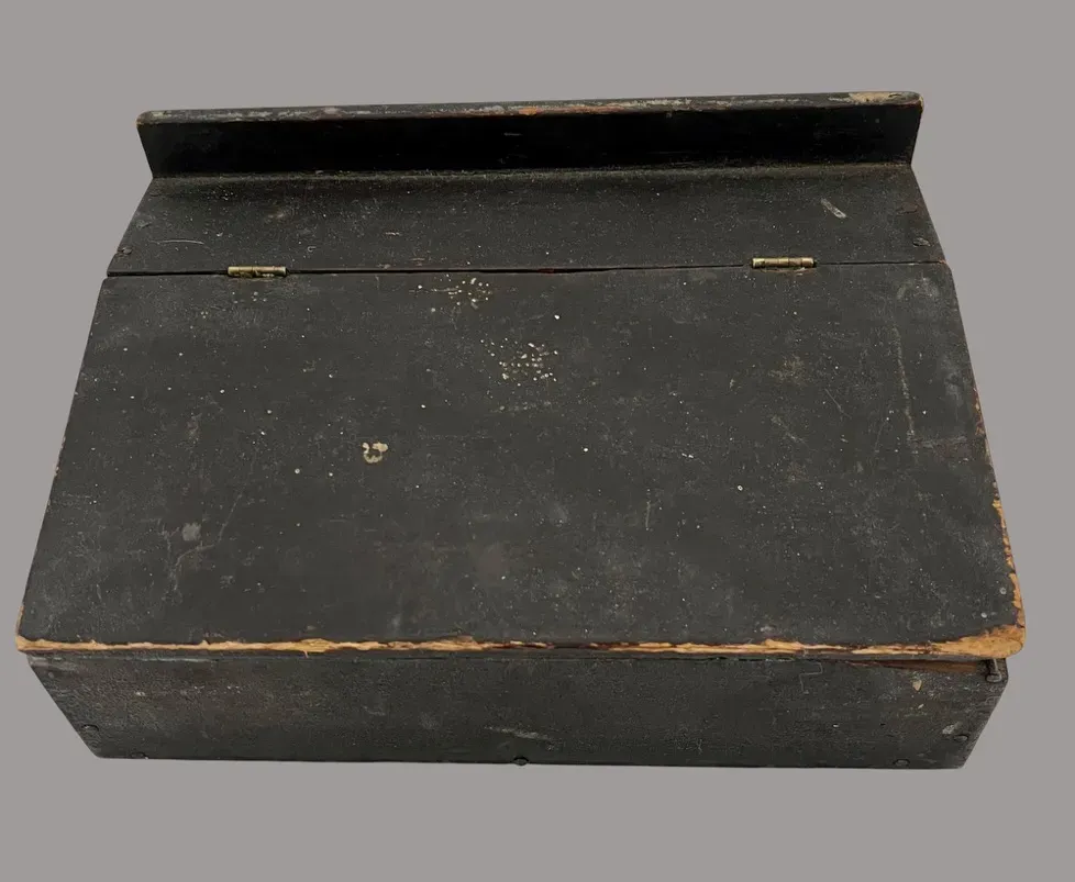 Small Sized, 19th. c. Painted Slant Lid Desk Box
