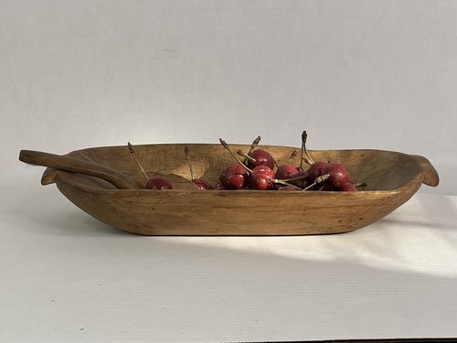 Small, Treen Trencher w/Spoon