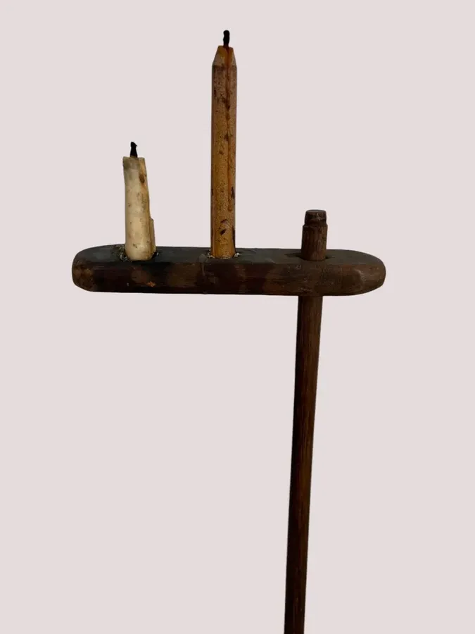 Unusual Double Light, American Wooden Floor Light