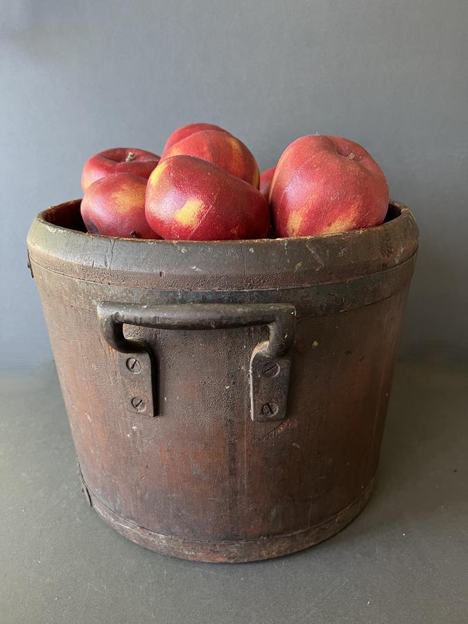 Large Brown Painted Staved Bucket