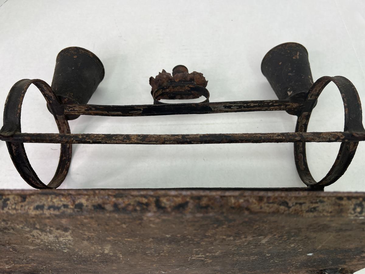 Pipe Kiln, 19th.c. w/ Candle Holder/Tobacco Wells