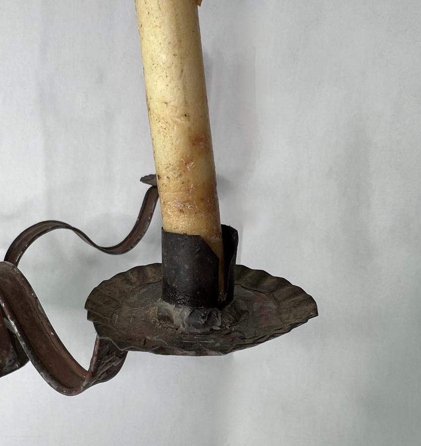 Mid 19th. c. Red Painted Witches Hat Chandelier
