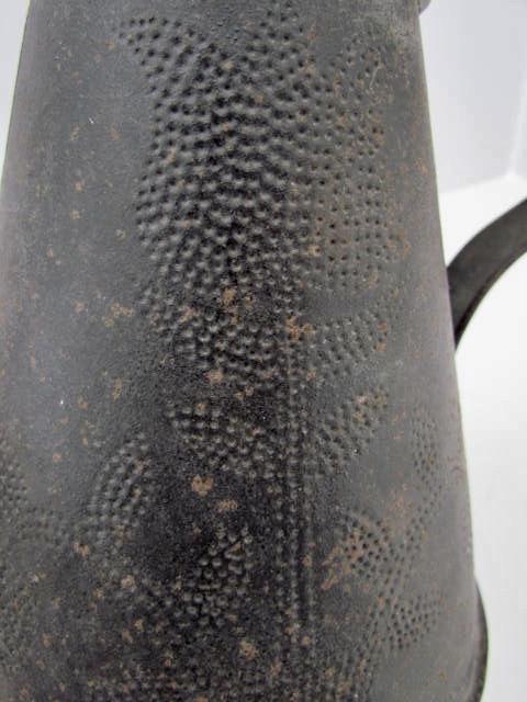 19th. c. Punched Tin Goose Necked Coffee Pot