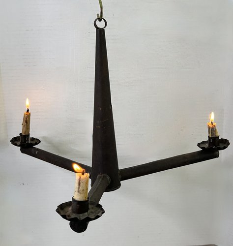 Small, Tin, 3 Candle Light Chandelier