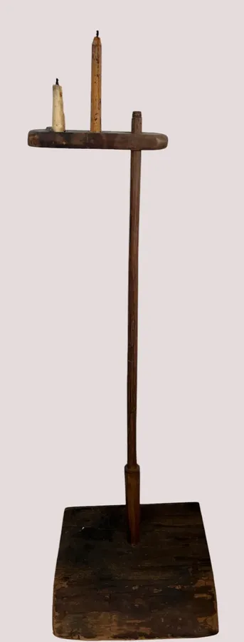 Unusual Double Light, American Wooden Floor Light