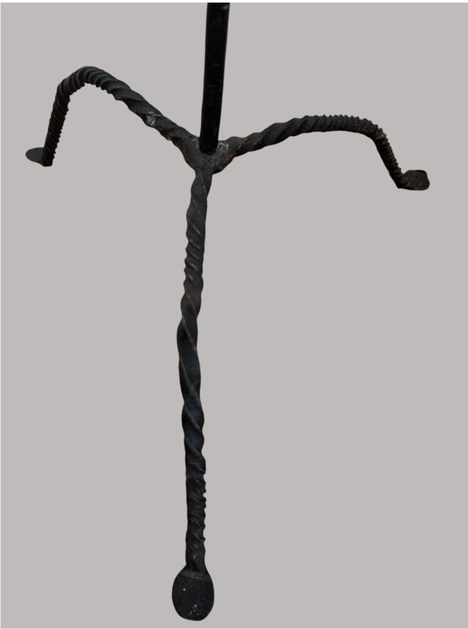 Early 19th. c. Single Light, Iron Floor Light