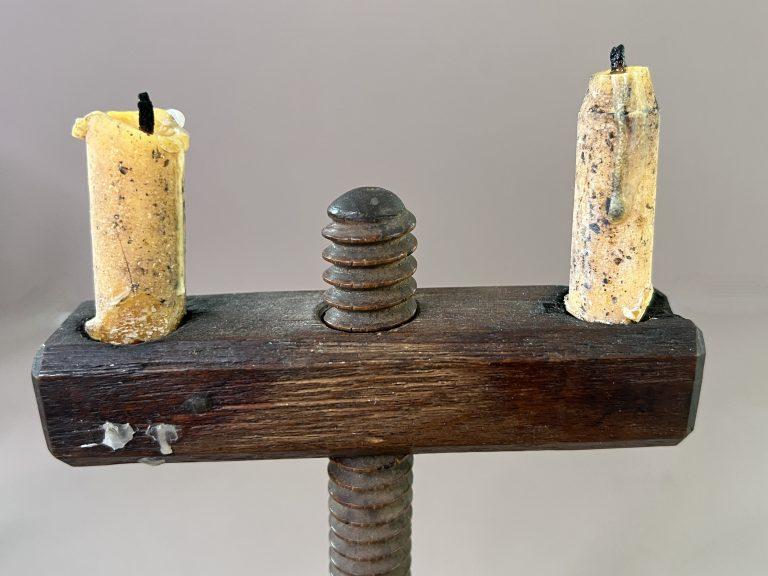 8 3/4", 19th. century Wooden Table Light