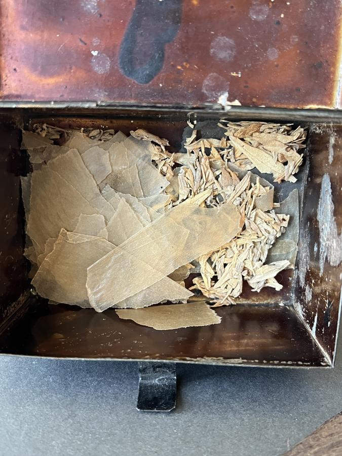 Unusual Tole Painted Tin Tinder Box