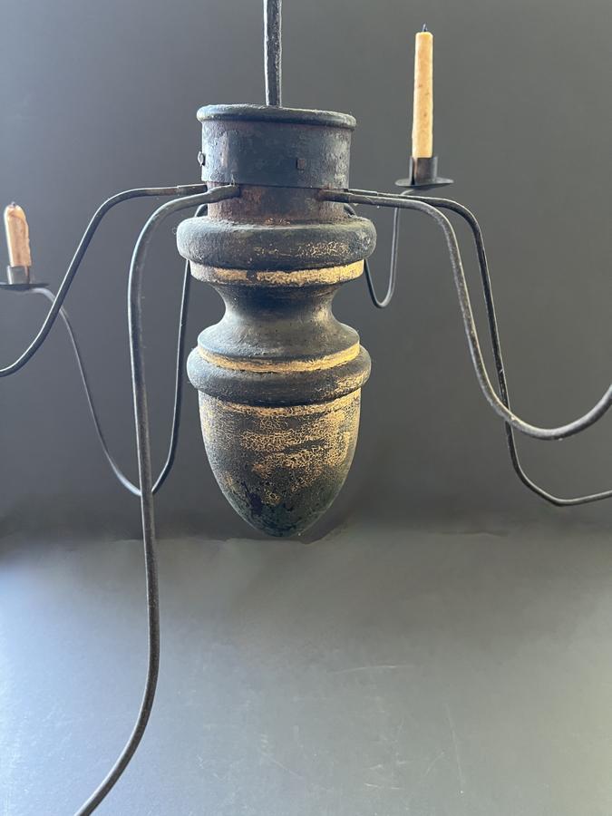 American Gilt Painted 6 Light Chandelier