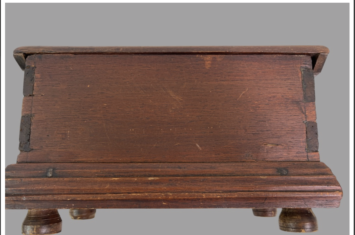 Miniature, Red Painted Blanket Box/Table Box