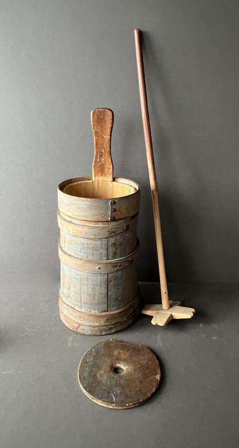 American, Painted Table Top Butter Churn