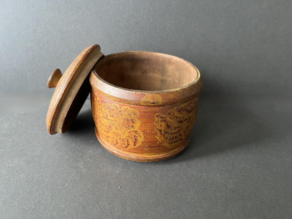 5 1/2" American, Treen Vinegar Painted Canister