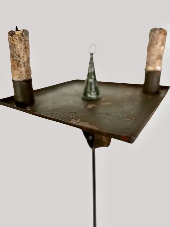Make Do, 19th. century Two Candle Floor Light