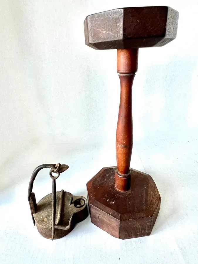 American, Wooden Betty Lamp Tidy