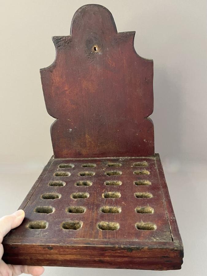 Red Painted, New England Spoon Rack