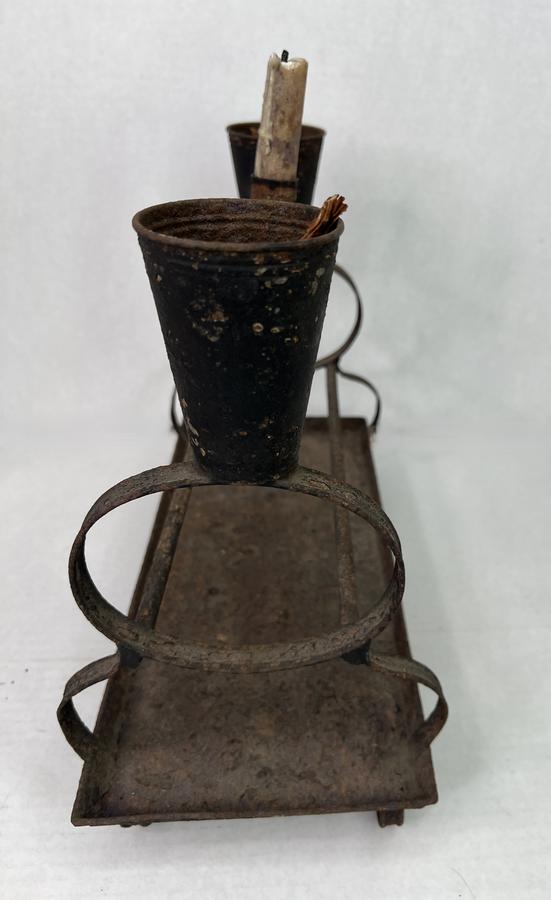 Pipe Kiln, 19th.c. w/ Candle Holder/Tobacco Wells