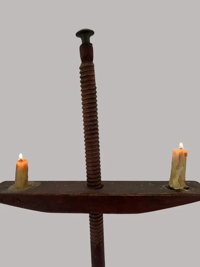Early 19th. c. American Wooden Table Light