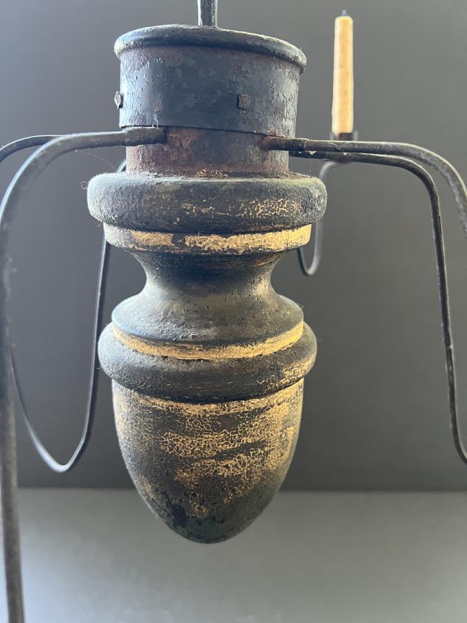 American Gilt Painted 6 Light Chandelier