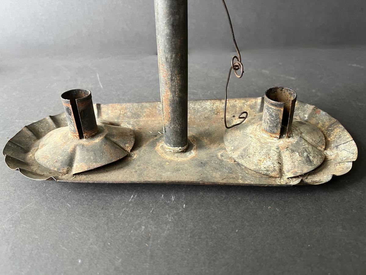 19th.c. Tin, Double Candle Hanging Light