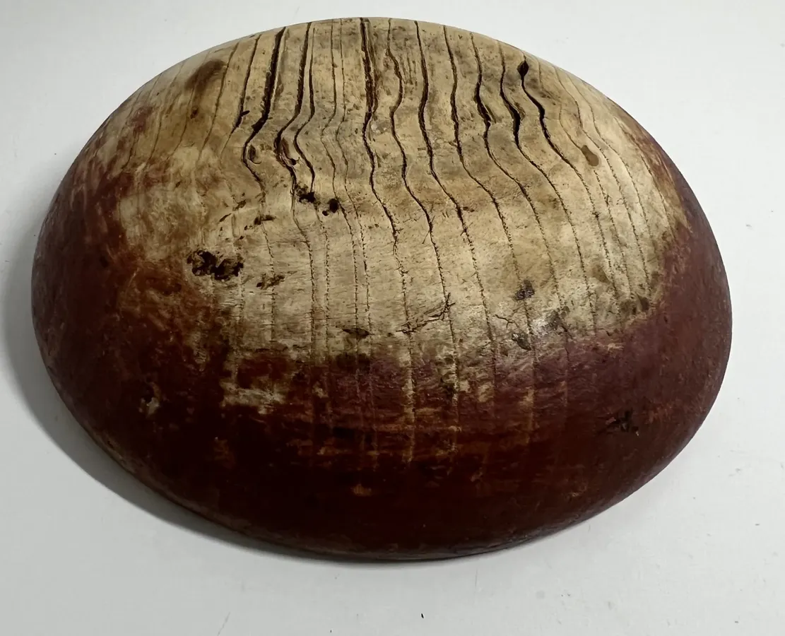 Small, Red Painted Treen Bowl