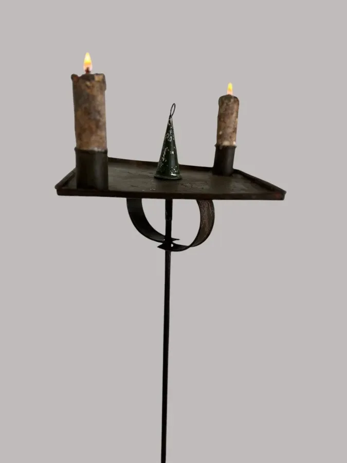 Make Do, 19th. century Two Candle Floor Light