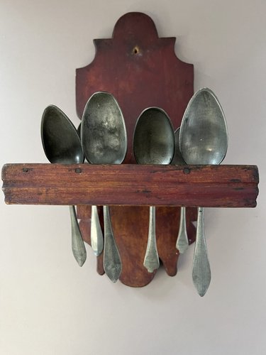 Red Painted, New England Spoon Rack