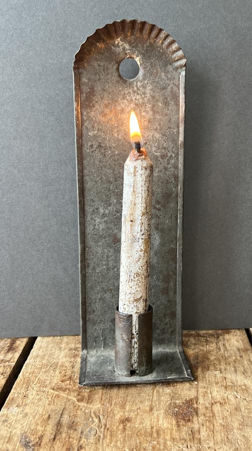 Diminutive, American Tin Candle Sconce