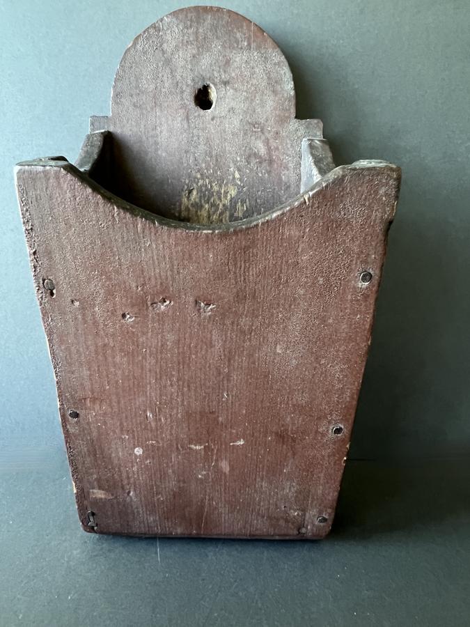 Early 19th. century Canted Red Painted Wall Box