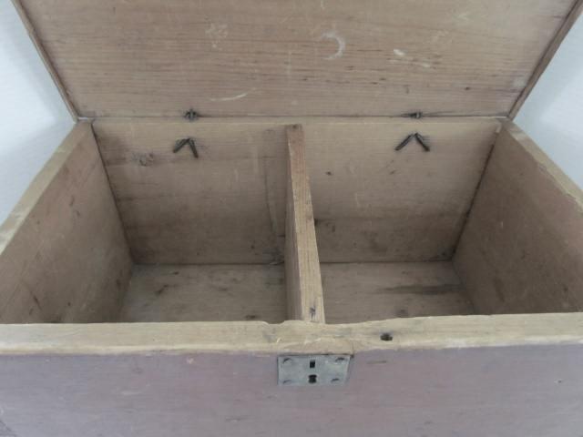 18th. c. Ball Footed, Painted Table Box