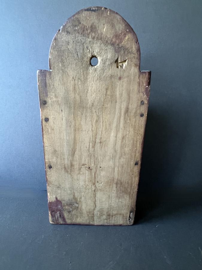Early 19th. century Canted Red Painted Wall Box