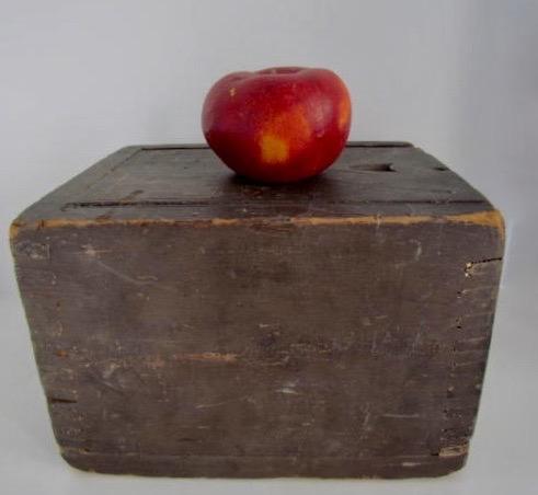 Brown Painted, American Slide Lid Spice Box