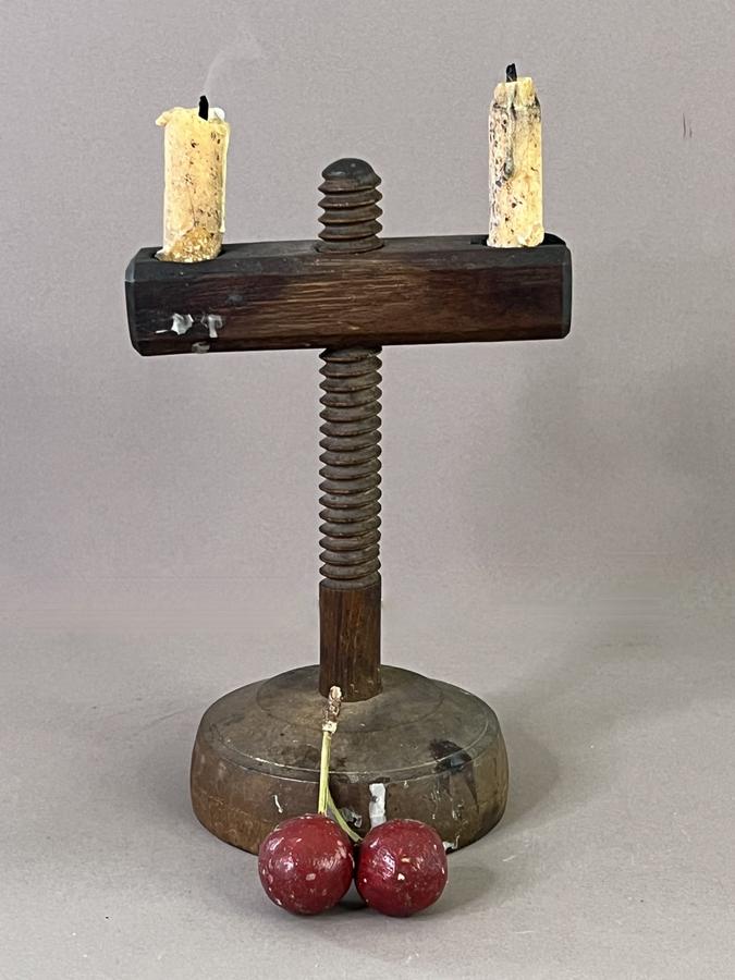 8 3/4", 19th. century Wooden Table Light