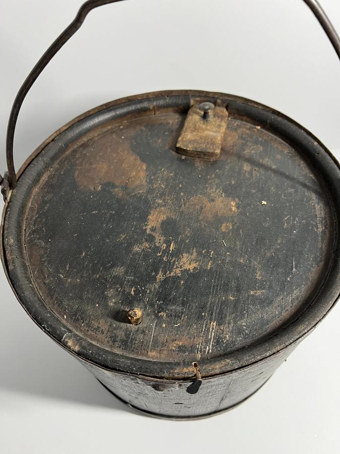 Interesting/Unusual Black Painted Bail Pantry Box