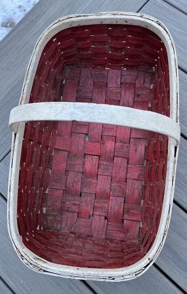 Late 19th C. Painted Market Basket Excellent Condi
