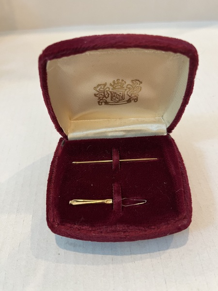 Vintage 14K Gold Needle & Threader w/Box