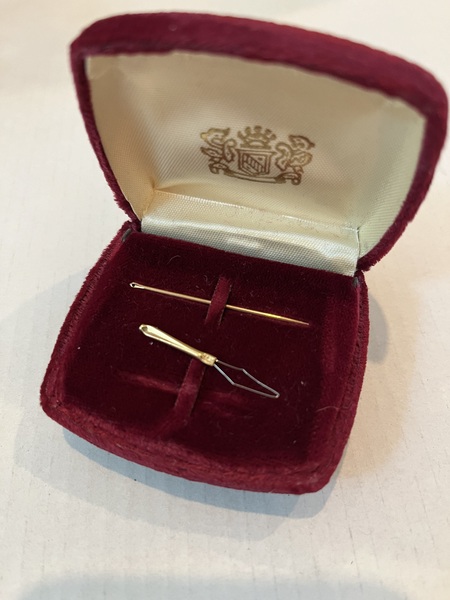 Vintage 14K Gold Needle & Threader w/Box