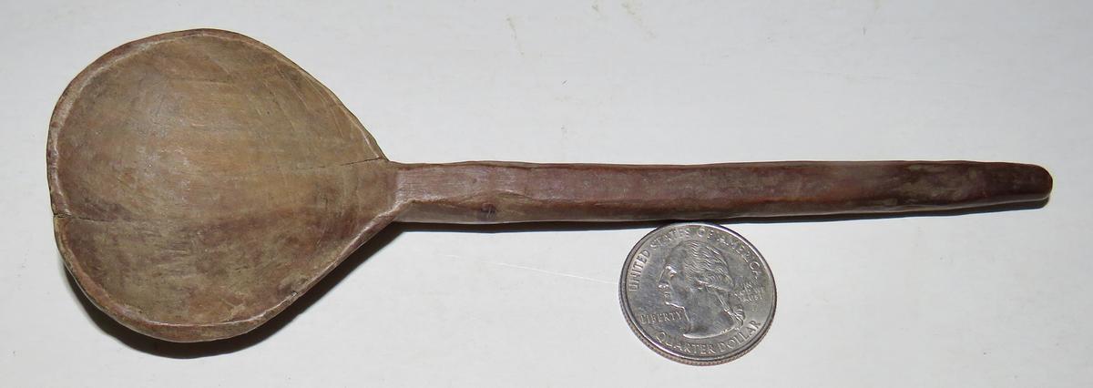 PILGRIM ERA CARVED WOODEN SPOON