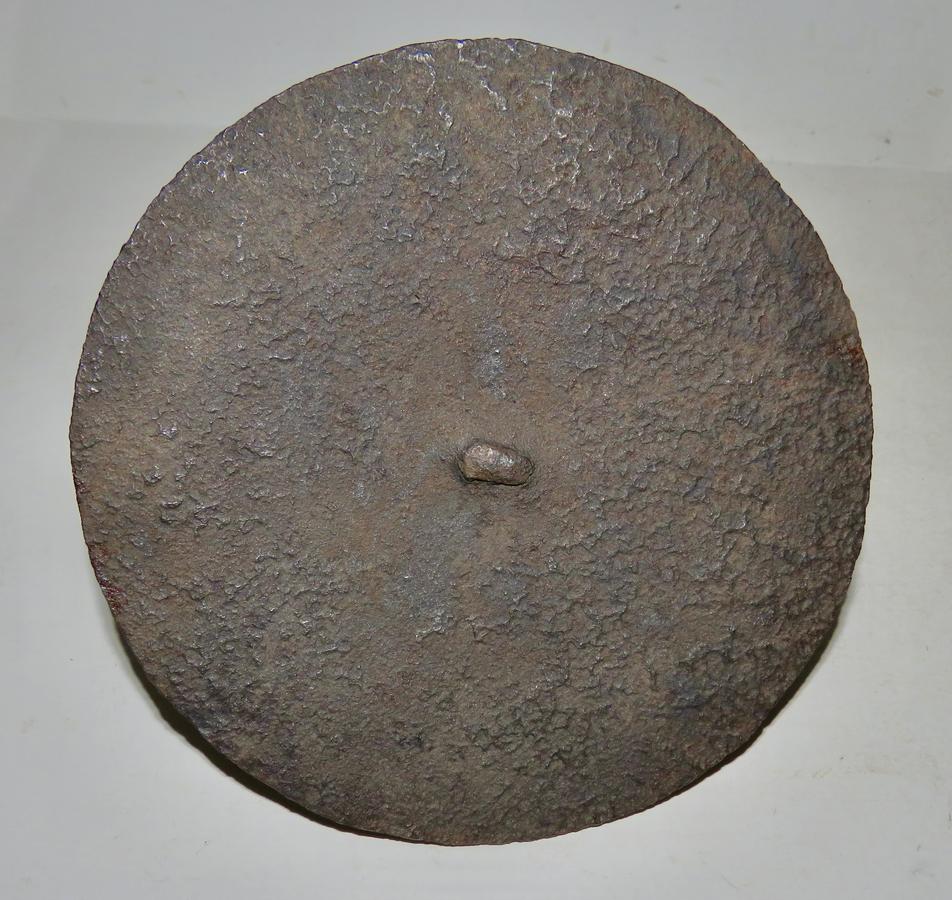 18TH C. PA CAST IRON POSNET WITH RARE BIRD ON LID