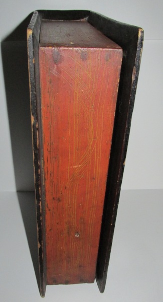 19TH C. LARGE FAKE BOOK BOX, ORIGINAL SALMON PAINT