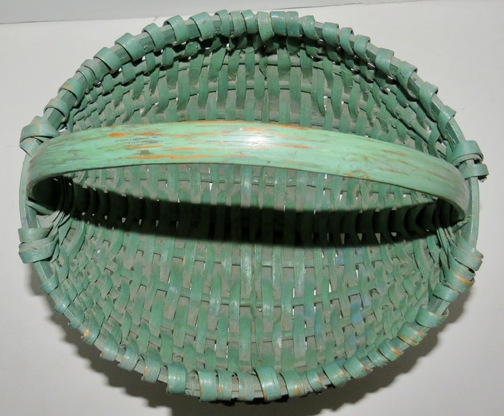 GATHERING BASKET WITH ORIGINAL GREEN PAINT