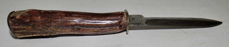 RARE 19TH C. STAG HANDLED CLAM SHUCKER KNIFE