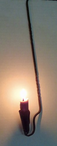 18TH CENTURY FORGED IRON LOOM LIGHT