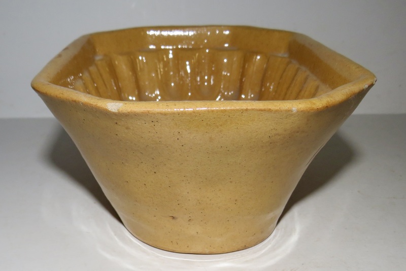 YELLOW WARE FOOD MOLD, GRAPE DESIGN