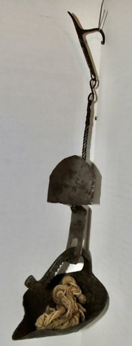 COLONIAL FORGED IRON CANTING CRUSIE OIL LAMP