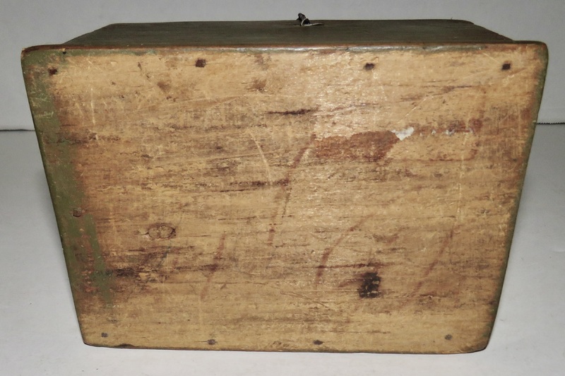 RARE 18TH C. AMERICAN MINI BLANKET BOX ORIG. PAINT