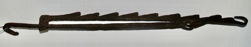AMERICAN FORGED IRON LIGHTING TRAMMEL, EARLY 18TH