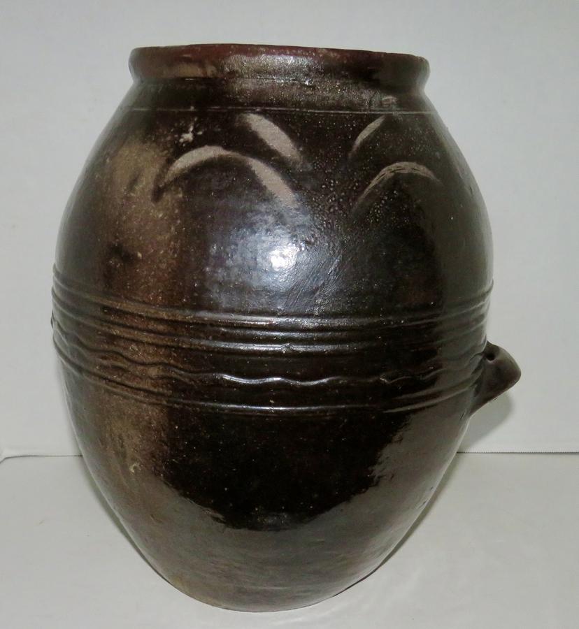 REDWARE STORAGE JAR, 19TH CENTURY