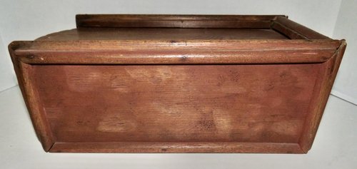 18TH C. LARGE CANDLE BOX W/ ORIGINAL RED WASH