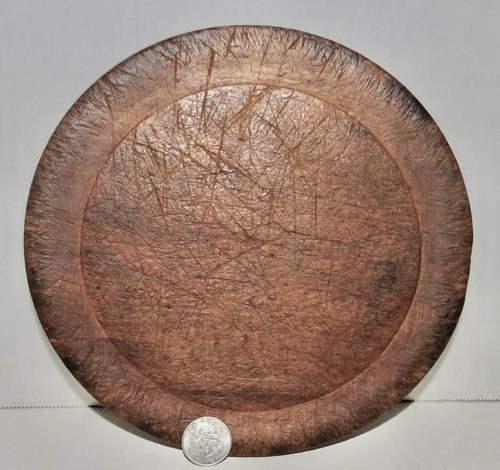 EARLY 18TH C. AMERICAN MAPLE THIN EATING DISH, 8"